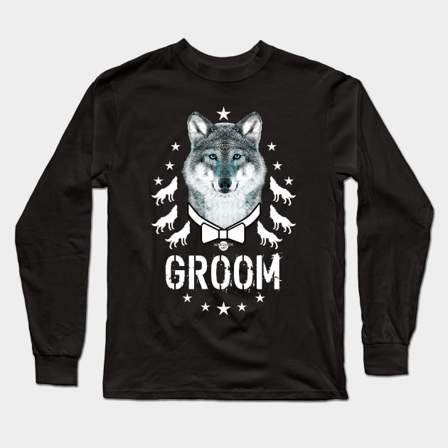 161 Wolf GROOM Wolfpack Party Long Sleeve T-Shirt by Margarita7